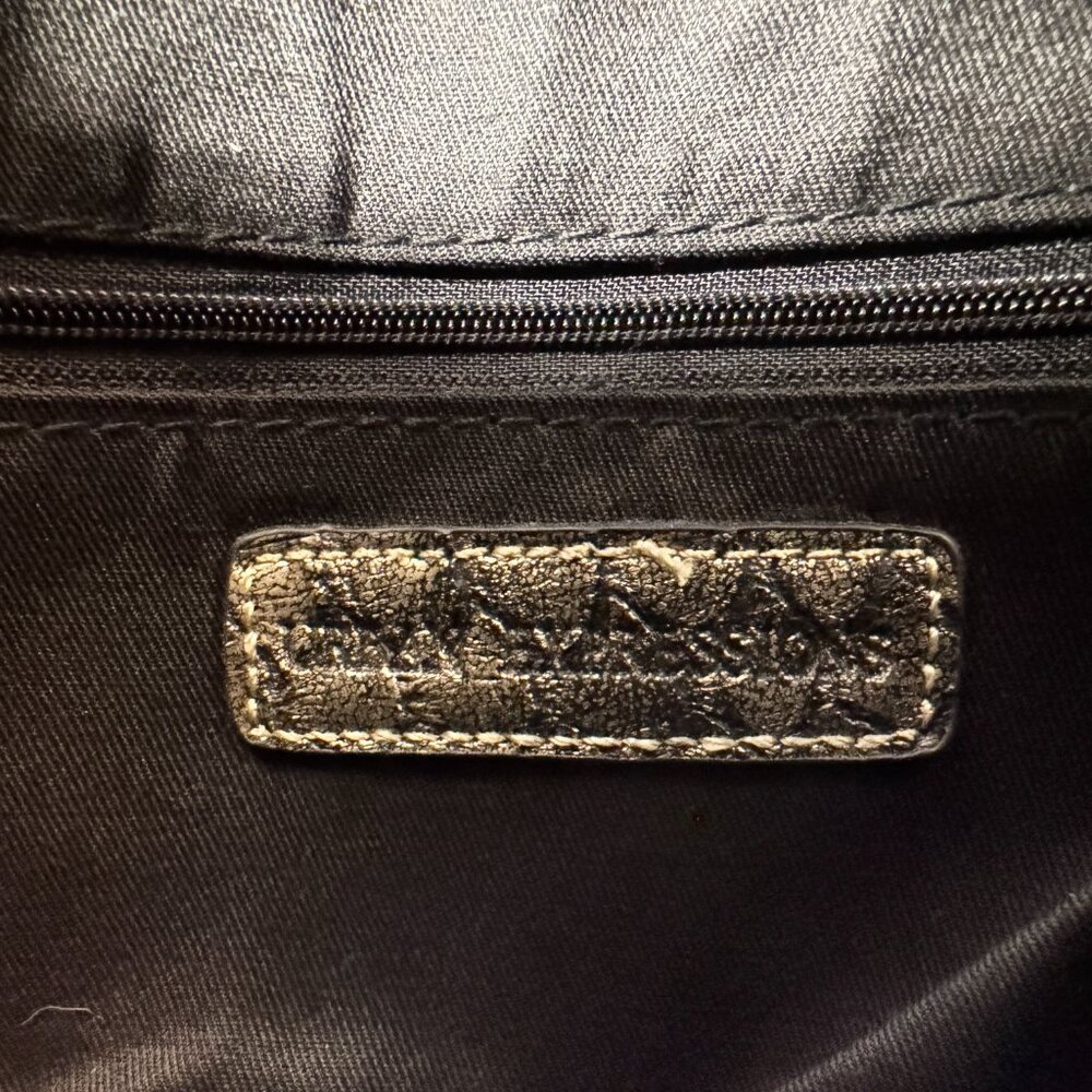 Urban Expressions Snakeskin Clutch in Black and Gold - Picture 5 of 6